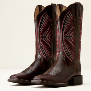 Ariat Women's Round Up Ruidoso Wide Square Toe Western Boot, Arizona Brown