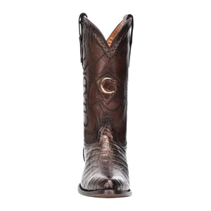 Cuadra Men's Caiman Belly Leather Round Toe Boot, Brown