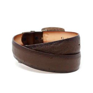 Los Altos Boots Men's Smooth Ostrich Western Belt, Faded Brown