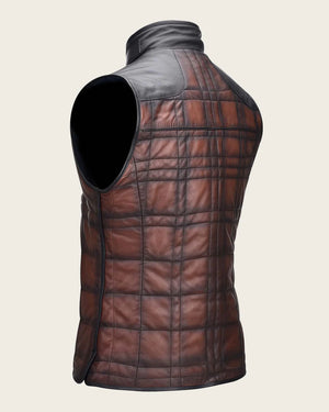 Cuadra Men's Lamb Reversible Vest, Brown