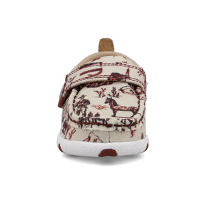 Twisted X Infant Driving Moc, Maroon & Ivory