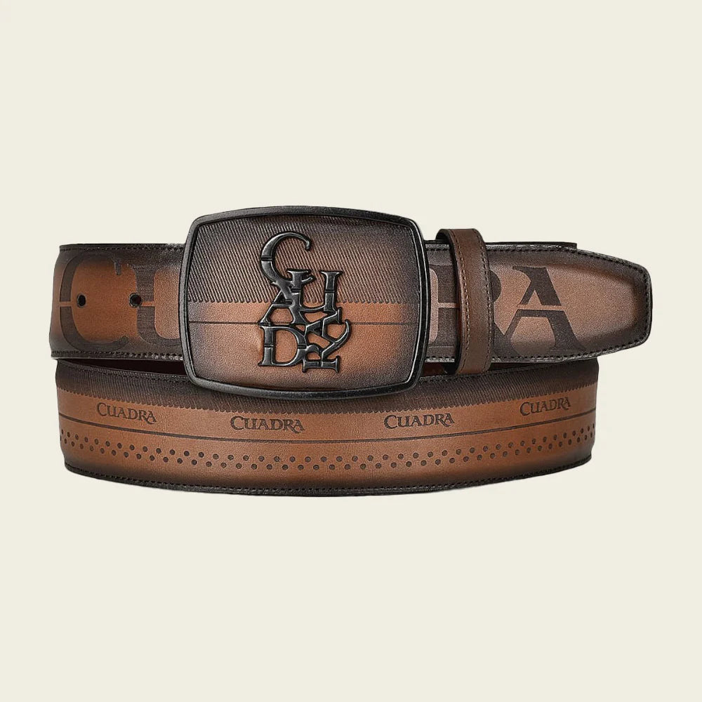 Cuadra Men's Bovine Leather Belt, Honey
