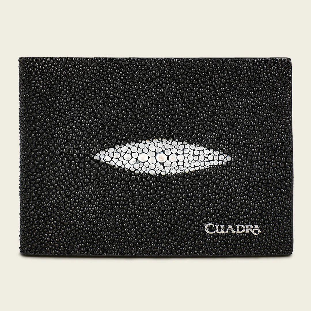Cuadra Men's Stingray Wallet, Black