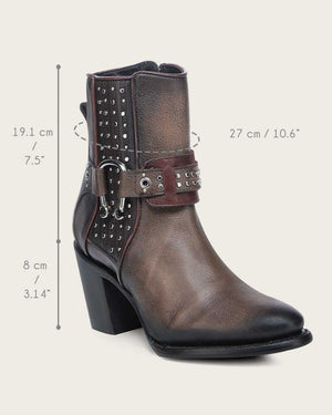 Cuadra Women's Bovine Leather Western Bootie, Honey Brown