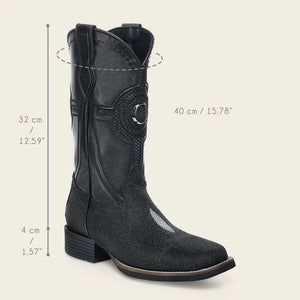 Cuadra Men's Stingray Square Toe Boot, Black
