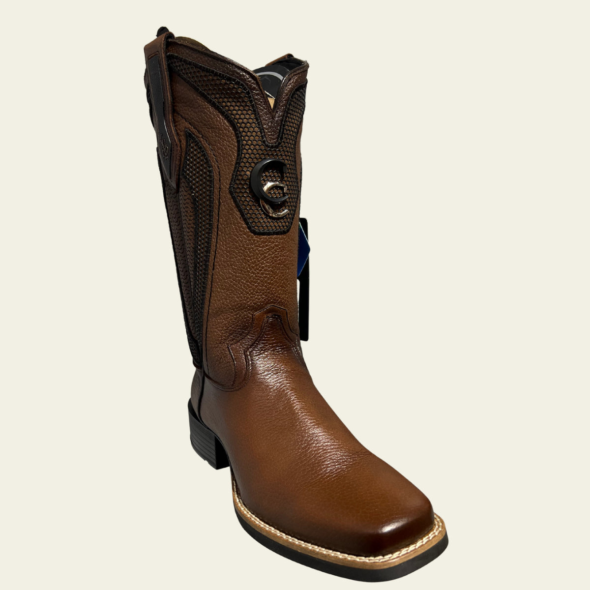 Cuadra Men's Deer Leather Square Toe Boot, Honey