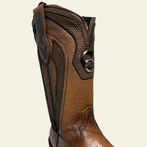 Cuadra Men's Deer Leather Square Toe Boot, Honey