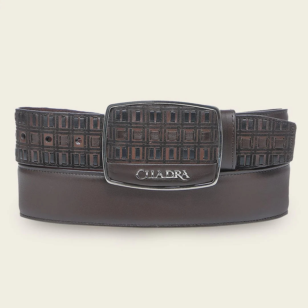 Cuadra Men's Bovine Leather Belt, Honey