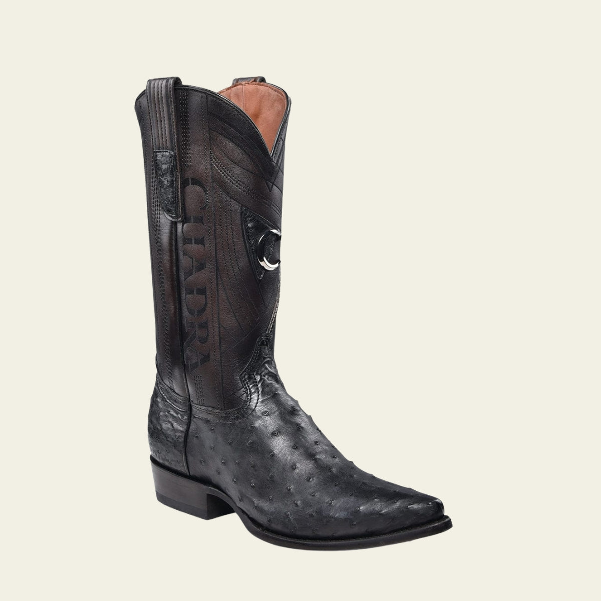 Cuadra Men’s Ostrich Leather Boot, Black