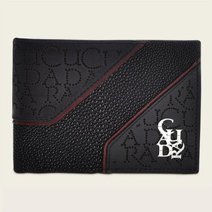 Cuadra Men's Stingray Leather Wallet, Black