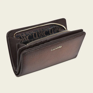 Cuadra Women's Deer Leather Wallet, Honey