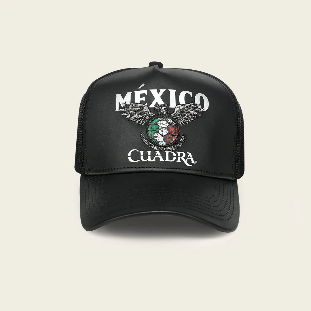 Cuadra Unisex Bovine Leather Mexico Limited Edition Cap, Black