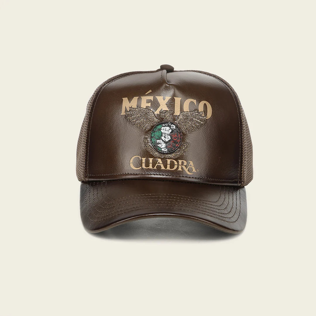 Cuadra Unisex Bovine Leather Mexico Limited Edition Cap, Brown