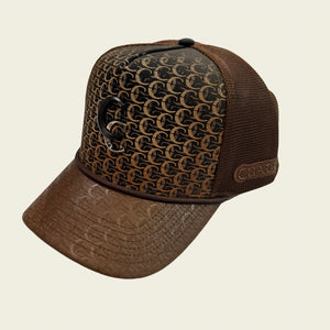 Cuadra Unisex Bovine Leather Cap, Brown