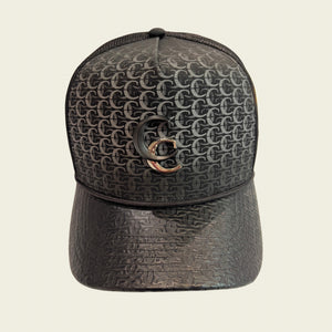 Cuadra Unisex Bovine Leather Cap, Black