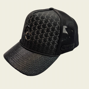 Cuadra Unisex Bovine Leather Cap, Black