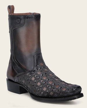 Cuadra Men's Bovine Narrow Square Toe Zipper Boot, Brown