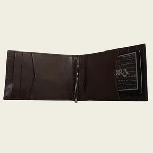 Cuadra Men's Porosus Crocodile & Bovine Leather Cardholder, Brown