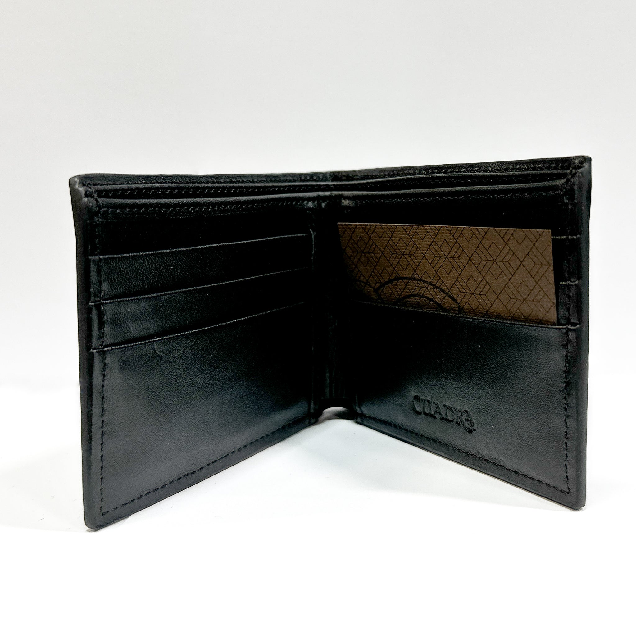 Ostrich Leather Wallet, Black 