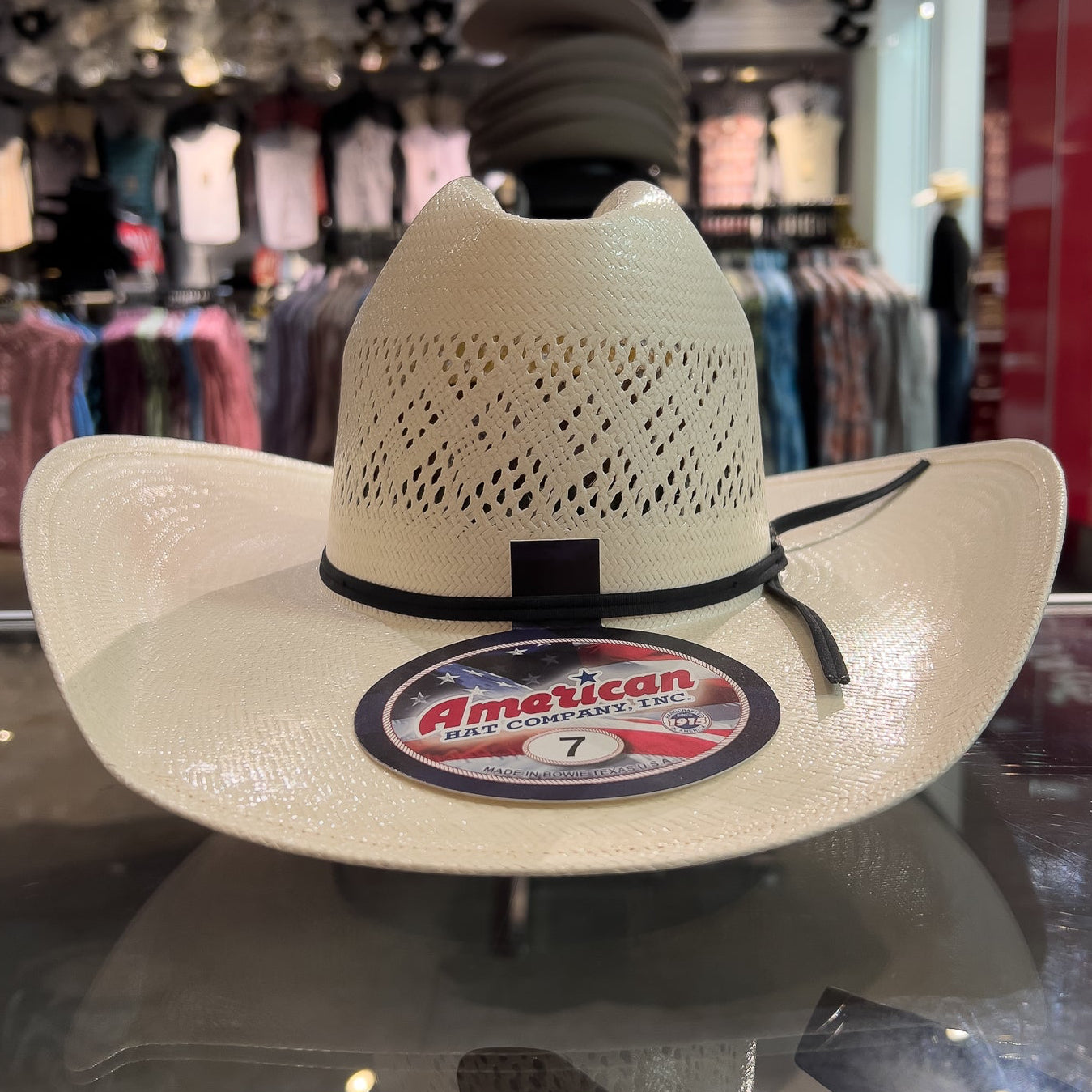 American Hat Company 8300 RC 4" Brim Round Oval Straw Hat, Natural
