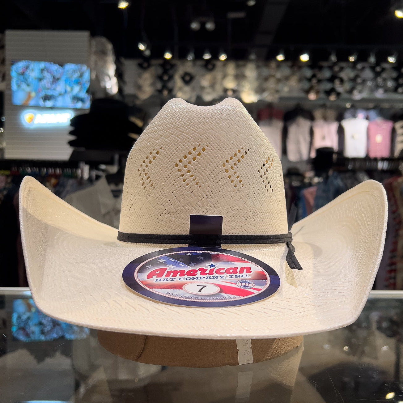 American Hat Company JC4210 RC 4 1/4" Brim Long Oval Straw Hat, Natural
