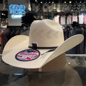 American Hat Company JC4210 RC 4 1/4" Brim Long Oval Straw Hat, Natural