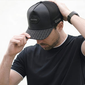 Cuadra Unisex Stingray Leather Patch Cap, Black