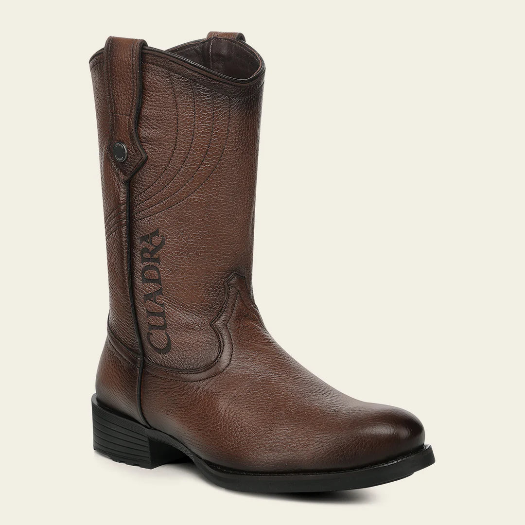 Cuadra Men's Deer Leather Round Toe Boot, Honey