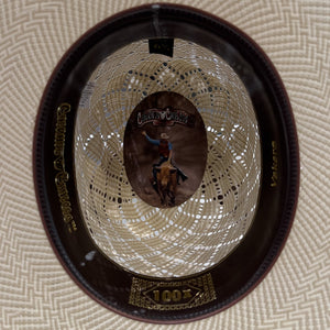 Cuernos Chuecos 100X Vakera Diamante Two-Tone Straw Cowboy Hat