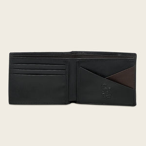 Cuadra Men's Stingray Leather Bifold Wallet, Black