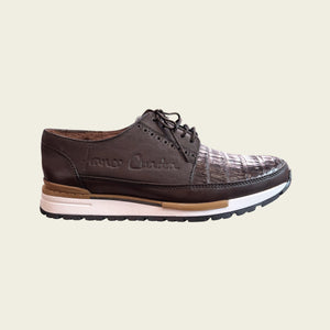 Cuadra Men's Caiman Lace Up Round Toe Sneaker, Brown