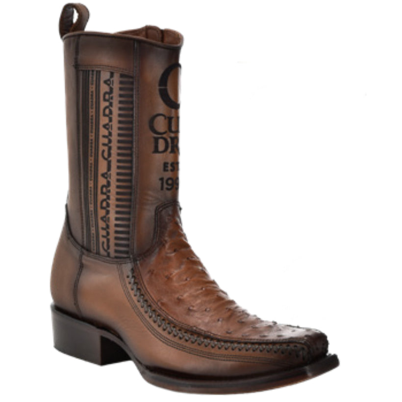 Cuadra Men's Ostrich Narrow Square Toe Boot, Brown