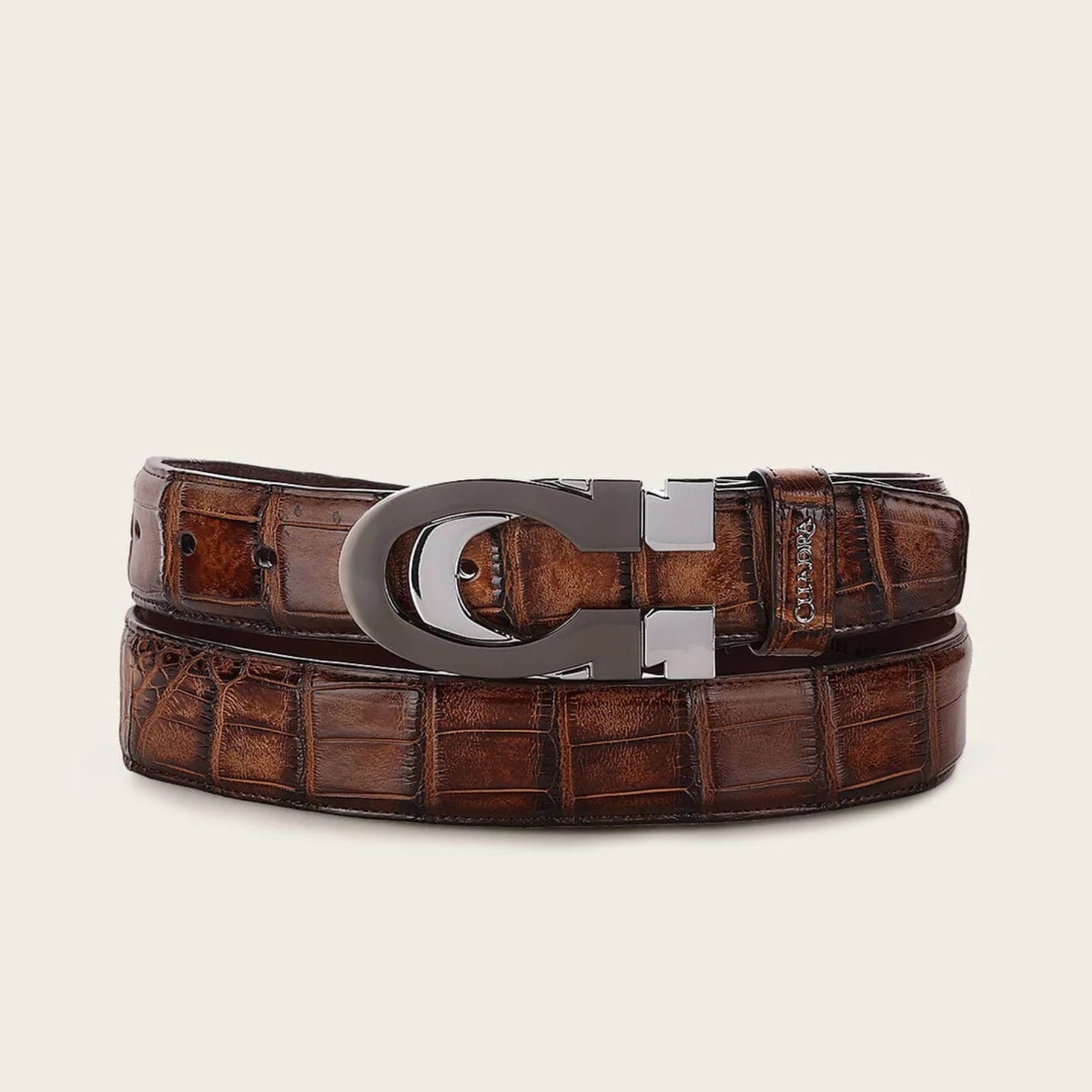 Cuadra Men's Alligator Leather Belt, Honey
