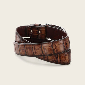 Cuadra Men's Alligator Leather Belt, Honey