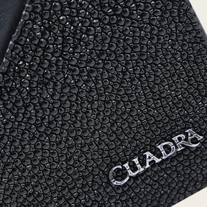 Cuadra Men's Stingray Leather Bifold Wallet, Black/ Blue