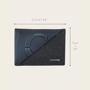 Cuadra Men's Stingray Leather Bifold Wallet, Black/ Blue