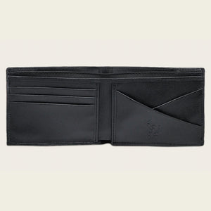 Cuadra Men's Stingray Leather Bifold Wallet, Black/ Blue