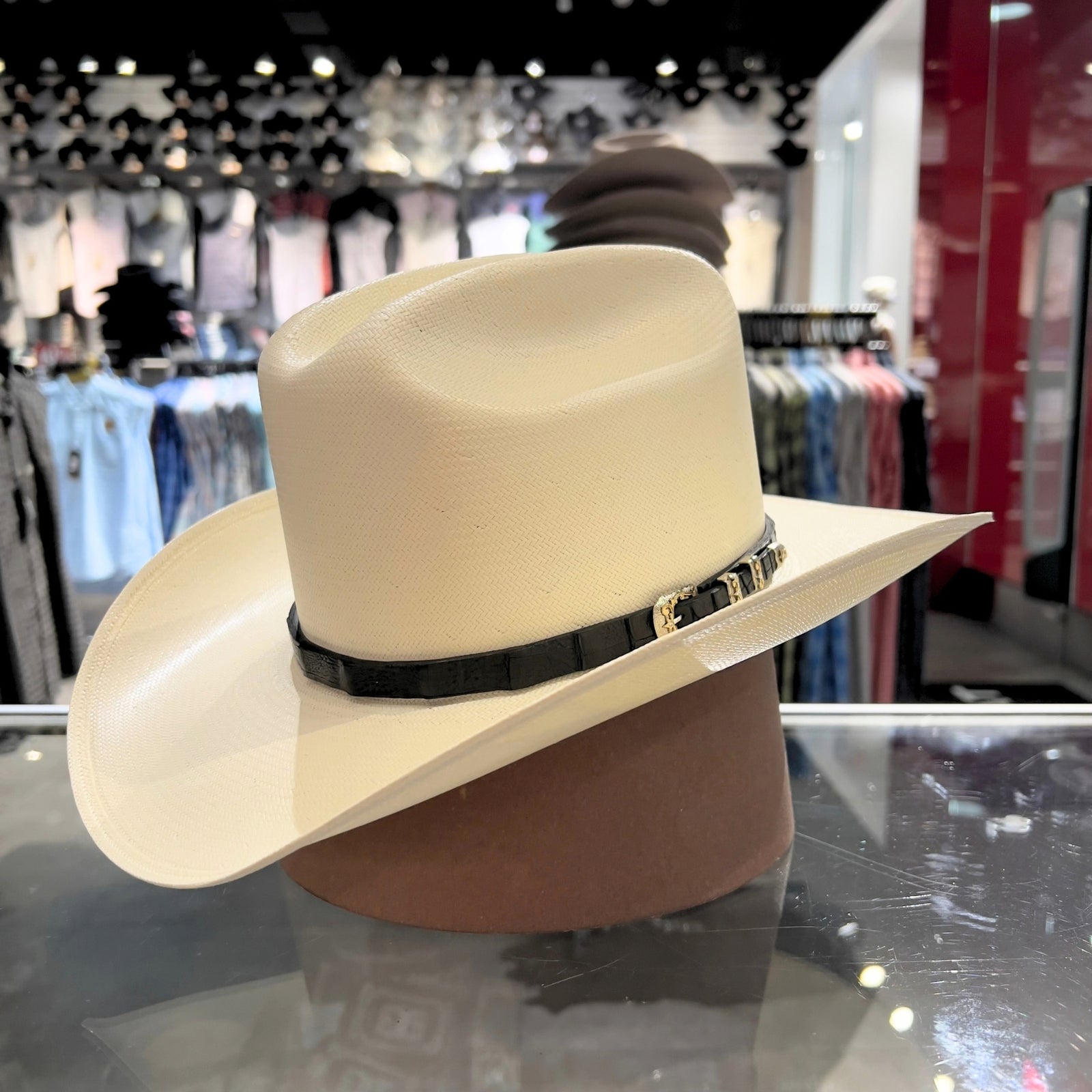 Stetson Men's 5000X El Jefe Black Band 3.5 Brim Straw Hat, Natural