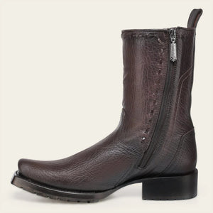 Cuadra Men's Bovine Leather Narrow Square Toe Zipper Boot, Brown