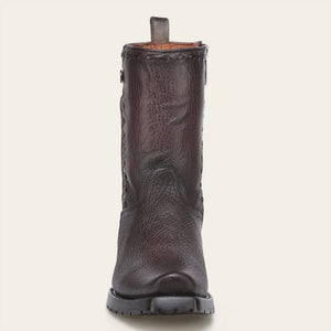 Cuadra Men's Bovine Leather Narrow Square Toe Zipper Boot, Brown
