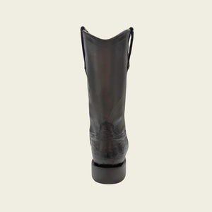 Cuadra Men's Full Quill Ostrich Leather Round Toe Boot, Black