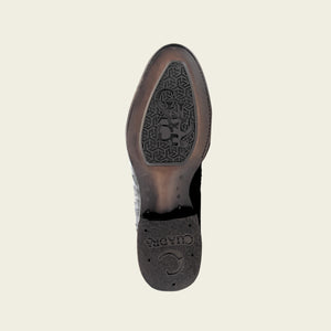Cuadra Men's Full Quill Ostrich Leather Round Toe Boot, Black