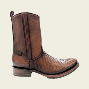 Cuadra Men's Bovine Leather Round Toe Zipper Boot, Brown