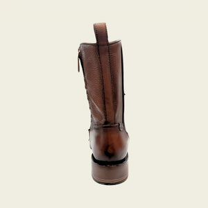 Cuadra Men's Bovine Leather Round Toe Zipper Boot, Brown