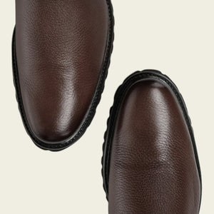 Cuadra Men's Deer Leather Round Toe Zipper Boot, Brown