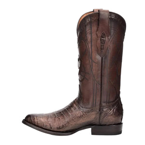 Cuadra Men's Caiman Belly Leather Round Toe Boot, Brown
