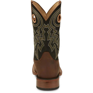 Justin Men's Big News 11" Wide Square Toe Western Boots, Distressed Brown