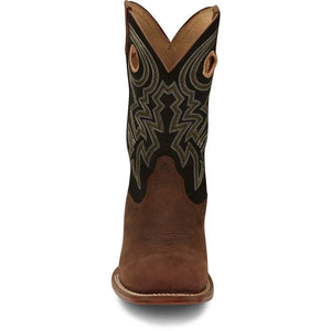 Justin Men's Big News 11" Wide Square Toe Western Boots, Distressed Brown
