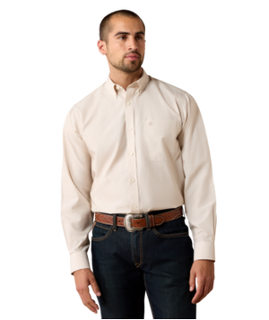 MNS Wrinkle Free Solid Pinpoint Oxford Classic Fit Shirt - Savannah Tan