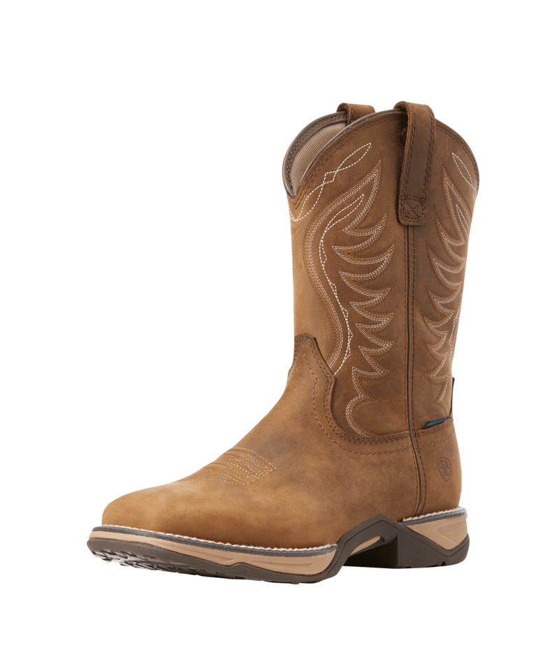 Women's Anthem Waterproof Square Toe Western Boot, DISTRESSED BROWN